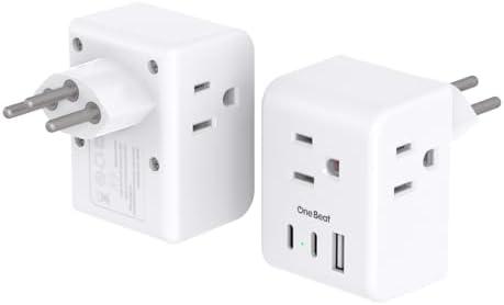 1 Pack Switzerland Travel Plug Adapter, Swiss Outlet Adapter with 3 Outlets 3 USB Charging Ports(2 USB C), Type J Power Adapter, Travel Essentials US to Switzerland, Rwanda, Liechtenstein