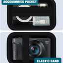 Camera Case for Canon PowerShot SX740/ SX730/ SX720/ SX620/ G7 X Mark II III Digital Camera, Camera Protective Box Hard Travel Storage Bag, Mesh Pocket fits Cable, Batteries, SD Card, Black