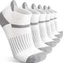 6 Pairs Merino Wool Ankle Running Hiking Socks Compression Support Breathable Thick Cushion No Show Socks for Women Men (Large, Ivory)
