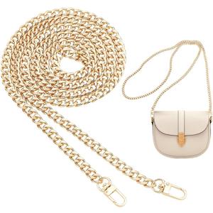 PH PandaHall 63 inch Flat Purse Chain, Extra Long Iron Corssbody Bag Chains Strap Replacement 10mm Width Golden Handbags Handle for Wallet Clutch Satchel Tote