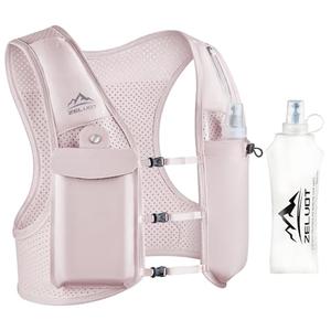Zelvot Running Vest for Women Men, USA Original Patent, Adjustable Chest Straps Hydration Vest With 500ml Soft Flask, Lightweight Breathable Reflective for Trail - XS/S
