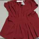 SweatyRocks Women's Summer V Neck Fold Pleated Ruffle Hem Blouse Peplum Top, Size XL