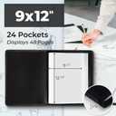 Dunwell 9x12 Art Portfolio Binder (3-Pack, Black), Includes Mounting Paper, Portfolio Binder for Artwork, 9 x 12 Art Folder, 24 Pockets Display 48 Pages, Acid-Free Poly Presentation Book