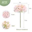 Auihiay 64pcs Hydrangea Artificial Flowers, Silk Hydrangea Heads with Stems, Pink Hydrangea Flowers for DIY Wedding Centerpiece Baby Shower Home Party Decor (Pink)