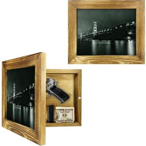 Hidden Gun Storage - Concealment Gun Safes for Pistols, Secret Decor Solid Wooden Handgun Picture Frames Box (Solid Wood)
