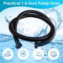 10ft Pool Hose For Above Ground Pools, 1.5 Inch Diameter Swimming Pool Replacement Hose for Filter Pump, Saltwater System, Sand Filters Accessories (1, Black, Normal)