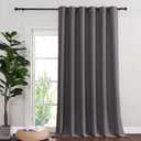 NICETOWN Sliding Glass Door Curtain Extra Long 132 inches Long, Grommet Thermal Insulated Blackout Patio Door Curtain Panel for Bedroom/Pergola, Gray, 1 Panel, W80 x L132
