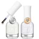 MIZHSE Base and Top Coat Nail Polish Quick Dry, 15 ml 0.5 fl oz Basic Nail Polish Non Gel Air Dry Fast, Protective High-Glossy Shiny Clear Long Lasting Nail Art Manicure at Home