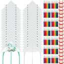 Syhood DIY Kite Bulk Blank Kite Making Kit with Watercolor Pens and String 20 Inch Summer Beach Decorating Coloring Party Set for Craft Outdoor