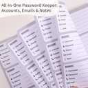 Iceemee Password Keeper Book with Alphabetical TabsSmall Password Books Password Notebook for Internet Website Address Log in Detail, Password Logbook Gifts for Home and Office (Flower Black)