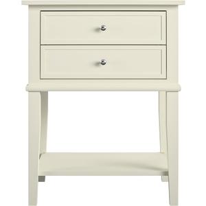 Ameriwood Home Franklin Accent Table with 2 Drawers, Soft White