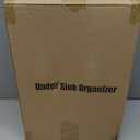 PXRACK Under Sink Organizer, Adjustable Height, 2-Pack 2 Tier Pull Out Under Cabinet Organizer, Slide Out Thickened Metal Under Sink Storage for Kitchen Bathroom Laundry Pantry Cabinet, L, White