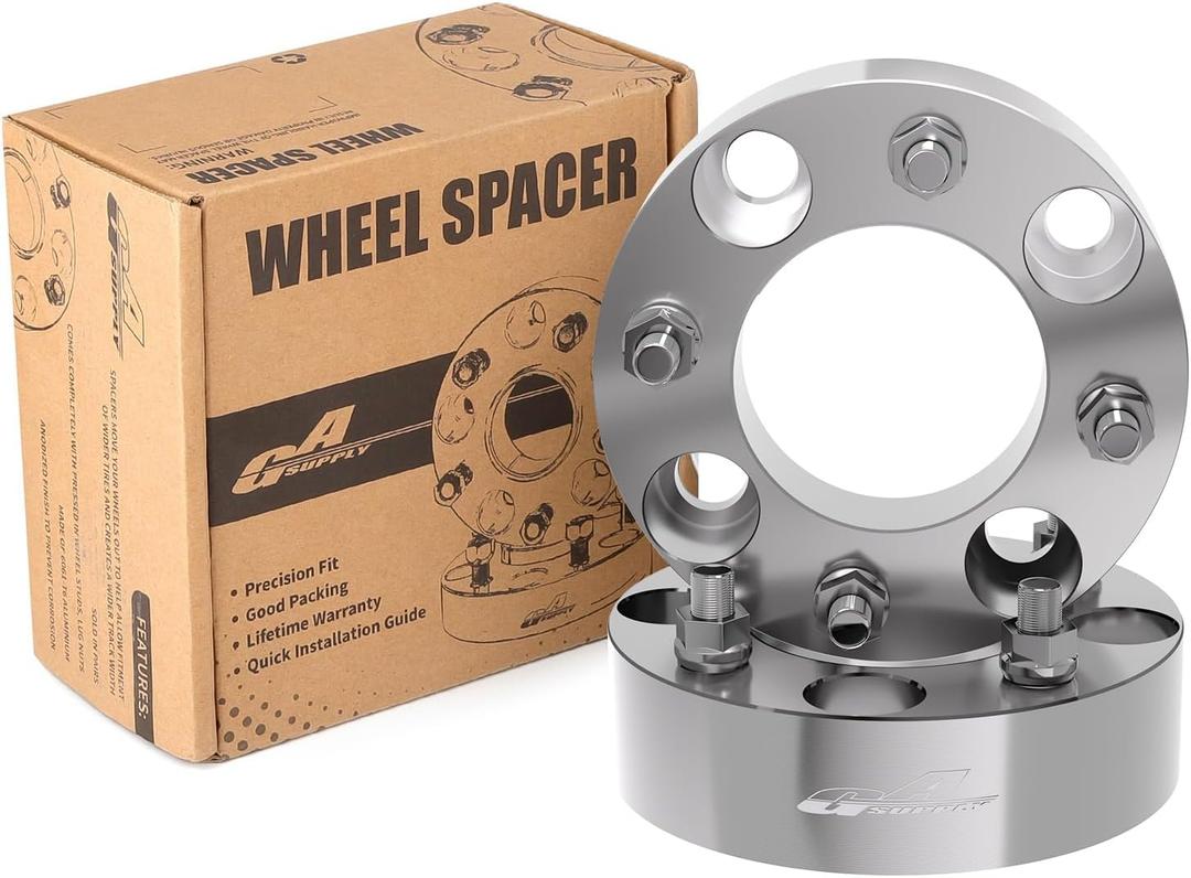 GAsupply ATV Wheel Spacers 4x110, Compatible with CFMoto, Segway, Yamaha, 1.5" 38mm Wheel Spacer Adapters 74mm Hub Bore with 121.25 Studs, 2 Pack (Silver)