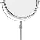 Nicesail Makeup Mirror Tabletop 8 Inch Double-Sided with 7X Magnification, Magnifying Mirror with Pedestal for Shaving Mirror, Height Adjustable for Make up Vainity Table, Chrome Finish (8 Inch, 7X)