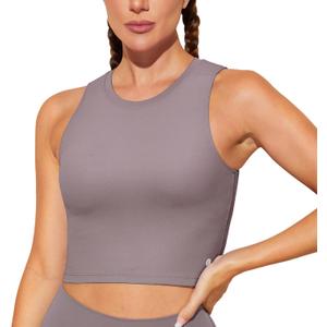 Natural Feelings Nudi Sports Bras for Women Removable Padded Yoga Tank Tops Sleeveless Fitness Workout Crop Tops (X-Large, Lunar Rock)