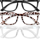 Gaoye Stylish Blue Light Glasses for Woman - Computer Glasses 99% Blue Light Blocking - Lightweight TR90 Frames - 3 pack