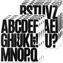 164 Large Alphabet Stickers, 8 Sheets 3 Inch Self-Adhesive Vinyl Letters Sticker Decals for Mailboxes, Doors, Trucks, Home & Classroom Decor, Suitable for Indoor and Outdoor - Black