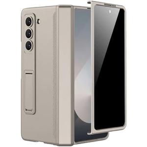 Miimall for Samsung Galaxy Z Fold 6 Case with Privacy Screen Protector, Built-in Adjustable Kickstand & Magnetic Hinge Protection All-Inclusive Protective Case for Galaxy Z Fold 6 5G Titanium Grey