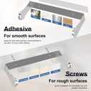 Paper Towel Holder Under Cabinet, Wall Mount, Stainless Steel, Adhesive Paper Towel Rack for Kitchen and Bathroom, Silver