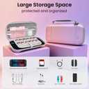 FIWWAT Switch 2 Case Carrying Case- for Nintendo Switch 2 2025 Accessories, Hard Shell Protective Cover Travel Bag with 12 Game Card Slots, for Girls Cute, Pink+Purple