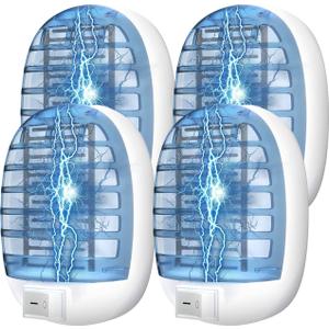 Bug Zappers Plug in Indoor, Electronic Fly Traps for Indoors, Insect Traps Mosquito Killer Mosquito Bug Repellent for Kids & Pets, Home, Kitchen, Bedroom, Baby Room, Office (4 Packs)