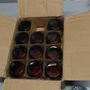 2oz Jars with Lids, Hoa Kinh 24 Pack Amber Glass Jars with Lids Empty Cosmetic Containers Round Airtight Glass Jar with Inner Liners and black Lid for Storing Lotions, Powders, and Ointments