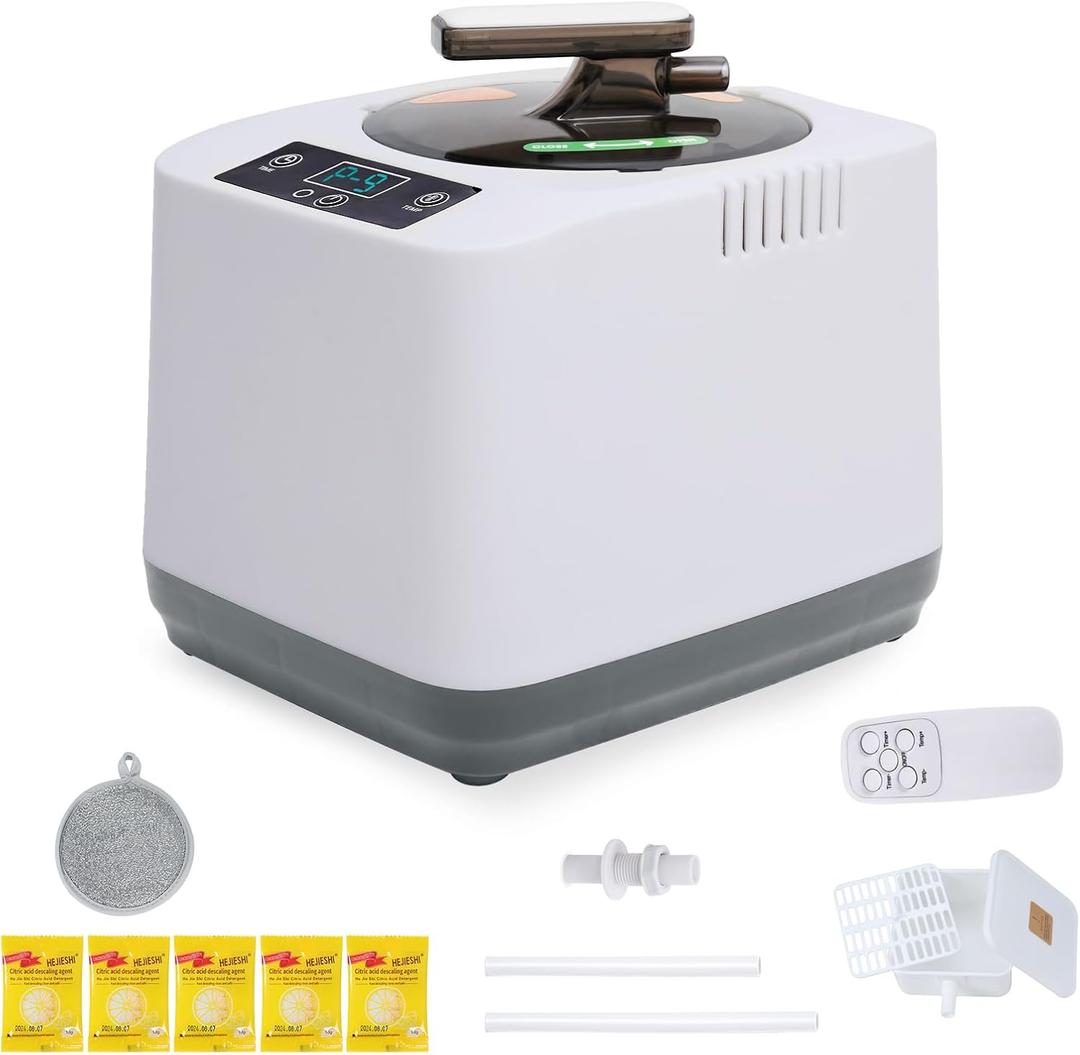 GHOSOONE Portable Home Sauna Steam Machine with Remote Control - 1200W 3L Upgrated Fast-Heating System, 9-Level Adjustable Steam & 120-Min Timer, for Home Spa Sauna Accessories