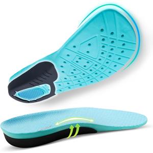 OrthoComfoot Wide Plantar Fasciitis Inserts for Women, Breathable Comfort Arch Support Insoles for Diabetes & Flat Feet, 240LBS+ Heavy-Duty Adjustable TPU, Work Boot Orthotic Insoles, Size 7 Women (Black)