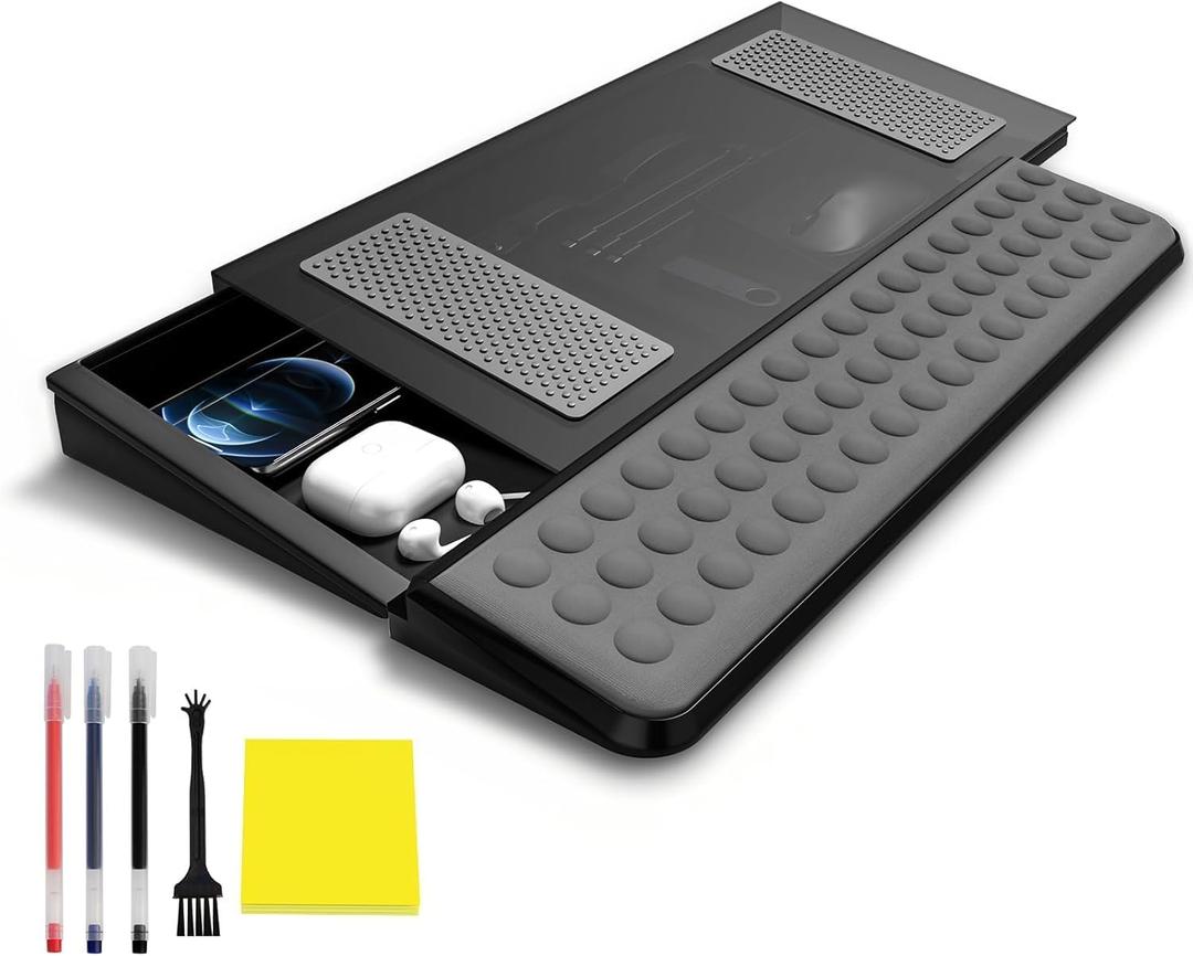 Computer Tilt Keyboard Stand - Acrylic Ergonomic Keyboard Holder for Easy Typing Working, Keyboard Riser with Comfortable Wrist Rest for Keyboard, Office, Home - Fits All Keyboard Sizes (A2)