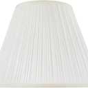 Aspen Creative 33026A, Transitional Pleated Empire Shape Spider Construction Lamp Shade in Rice White, 14" wide (7" x 14" x 11")
