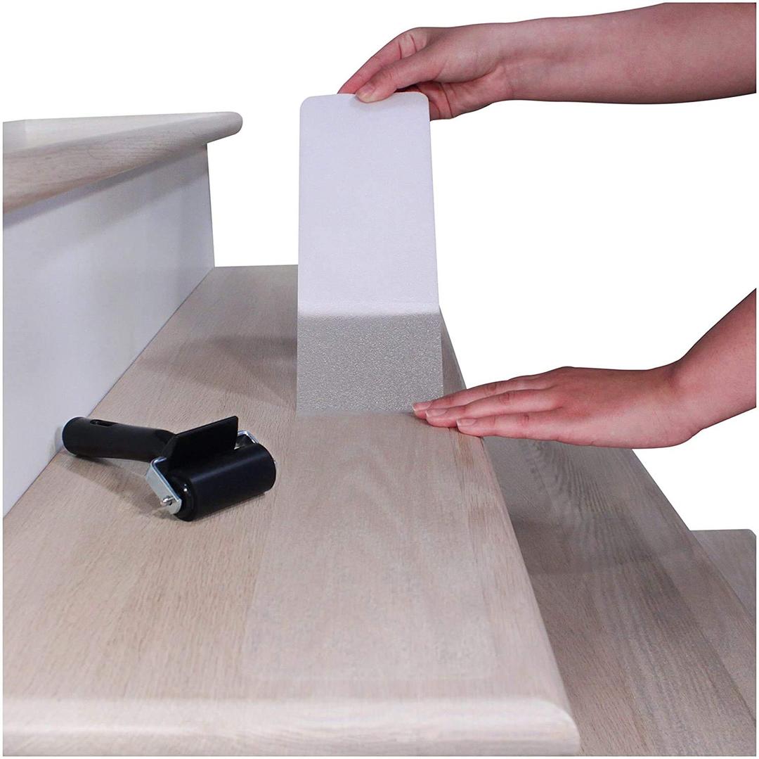 FINEHOUS 24'x4' Non-Slip Stair Treads Tape (15-Pack) Clear Anti-Slip Indoor Strips