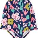 Simple Joys by Carter's Baby Girls' Long Sleeve Zipper One Piece Swimsuit (Blue, 3T)