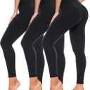 High Waisted Leggings for Women-Womens Black Seamless Workout Leggings Running Tummy Control Yoga Pants,Size L