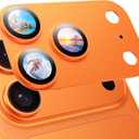 MAGIC JOHN 2 Pack Camera Lens Protector for iPhone 17 Pro, Full Coverage, Metal Aluminum Alloy Camera Lens Film, HD Clear, Scratch Resistant, Case-Friendly,Orange
