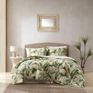Tommy Bahama - King Comforter Set, Cotton Sateen Bedding with Matching Shams & Bedskirt, Home Decor for All Seasons (Palmiers Green, King)