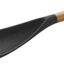 STAUB Multifunction Spatula Spoon, Great for Both Cooking and Serving Durable BPA-Free Matte Black Silicone, Acacia Wood Handles, Safe for Nonstick Cooking Surfaces