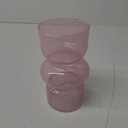 BLOFLO Pink Transparent Glass Hydroponic Vase, 7Inches Colored Glass Vase for Flower, Modern Geometric Three-Layer Floral Vases for Home Office Wedding Table Dcor(Pink)