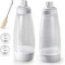 stochastic box 2 Packs of Pancake Batter Dispenser with Blender Balls, Equipped with Silicone Spatula Pancake Mixer Bottle, Kitchen Batter Squeezer Bottle Suitable for Cupcakes, Pancakes, and Muffins