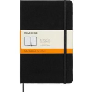 Moleskine Classic Notebook, Large, Ruled, Black, Hard Cover (5 x 8.25)