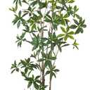 Artificial Brave Ficus Tree 7FT-Faux Tree with White Tall Planter-Fake Potted Tree with Silk Leaves-Tall Artificial Plants for Home Office Living Room Hallway Decor Indoor