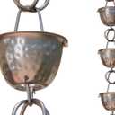 Monarch Rain Chains Aluminum Hammered Cup Pewter Rain Chains for Gutters 8.5 ft Pewter Decorative Rainchain Outdoor Durable Heavy Duty Gutter Chain Downspout Modern Rainchains for Outside