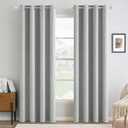 MIULEE 100% Blackout Linen Curtains for Bedroom Thermal Insulated Glacier Gray Grommet Room Darkening Curtains & Drapes for Living Room Nursery 52 x 84 Inch (2 Panels)