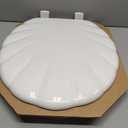 Mayfair Sculptured Shell Toilet Seat, Easy Clean Hinges with Durable Wood Seat, Made in USA, Round, White
