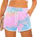 Aloodor Womens Athletic Shorts Running Dolphin Shorts with Pockets and Drawstring (M)