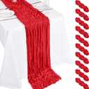 10 Pack Red Cheesecloth Table Runner 17x108 Inch Boho Gauze Cheese Cloth Table Runners for Wedding Party Baby Shower Birthday Home Decor