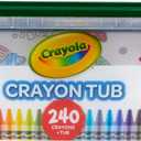 Crayola Crayon Tub (240ct), Bulk Crayons for Kids, Spring Craft Supplies, Classroom Coloring Gifts for Kids & Toddlers, Ages 3+ [Amazon Exclusive]