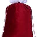 EVRWO Christmas Drawstring Gift Bags Velvet Santa Bags Large Red Reusable Gift Bag with Drawstrings Tags for Holiday Weedings Party/Birthdays/Christmas/Home Storage Gift Bag 19.6x27.5 inch