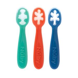Nuby Baby's First Spoons Set - (3-Pack) Feeding Utensils for Babies - 6+ Months (Multicolor)
