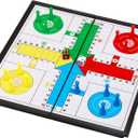 Amerous 10" Ludo Go Board Folding Travel Magnetic Ludo Set