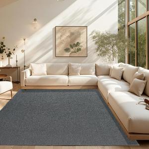6×9 Faux Wool Area Rugs Woven Soft Non-Slip Washable Braided Area Rug Bedroom Dining Room Living Room Carpet Kitchen Door Mat Floor Carpets Gray
